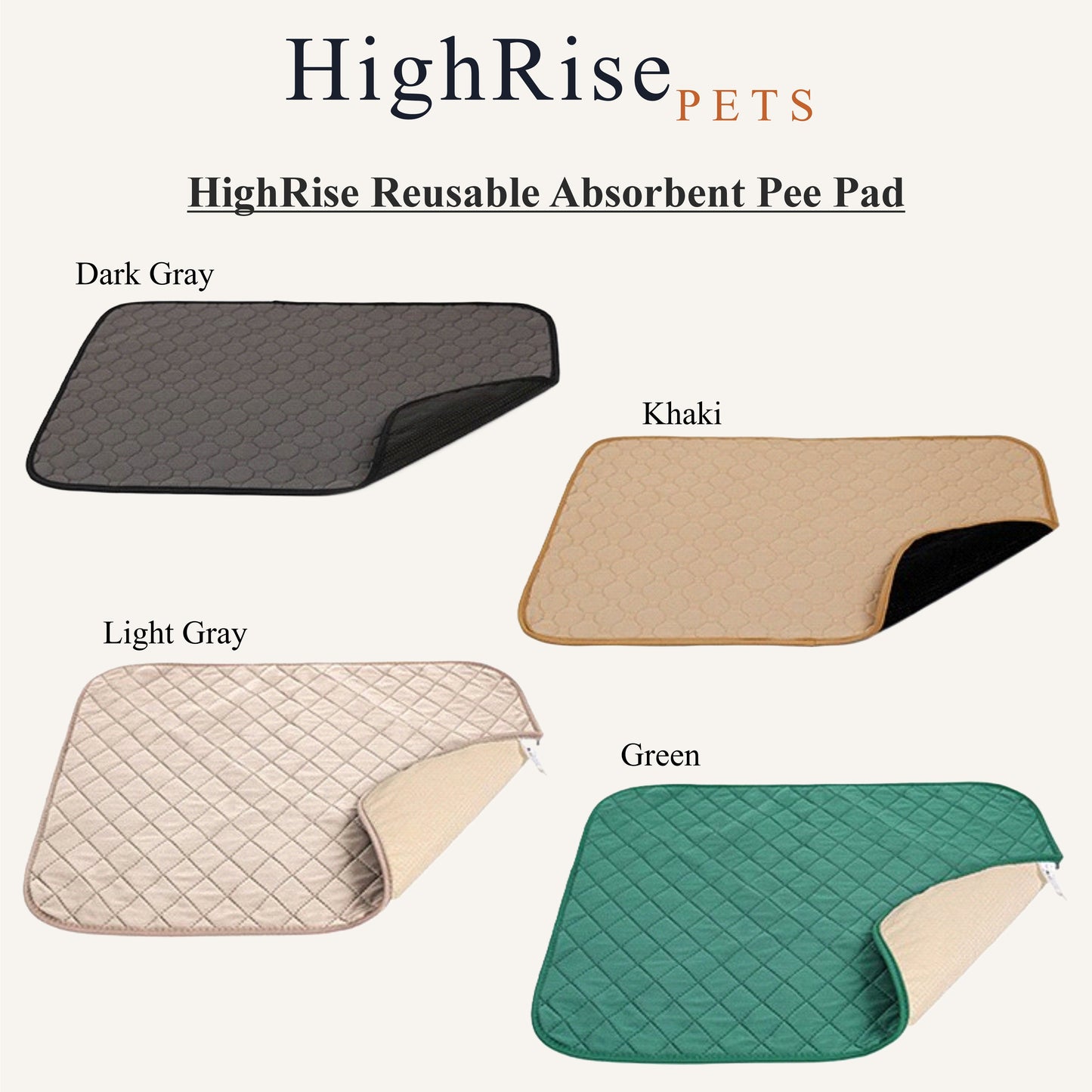 HighRise Reusable Absorbent Pee Pad with Odour Control, Washable Multi‑Layer Design